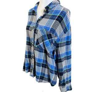 Aerie Blue Plaid Button Down Shirt
